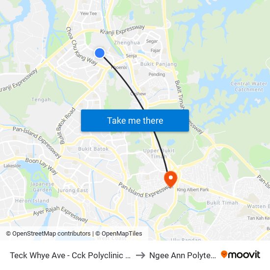 Teck Whye Ave - Cck Polyclinic (44299) to Ngee Ann Polytechnic map