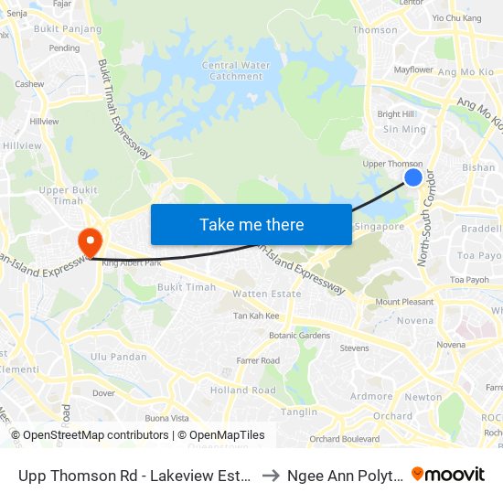 Upp Thomson Rd - Lakeview Estate (53021) to Ngee Ann Polytechnic map