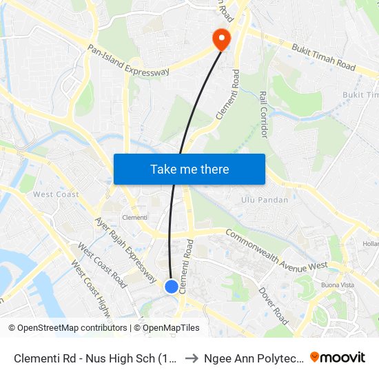 Clementi Rd - Nus High Sch  (17191) to Ngee Ann Polytechnic map