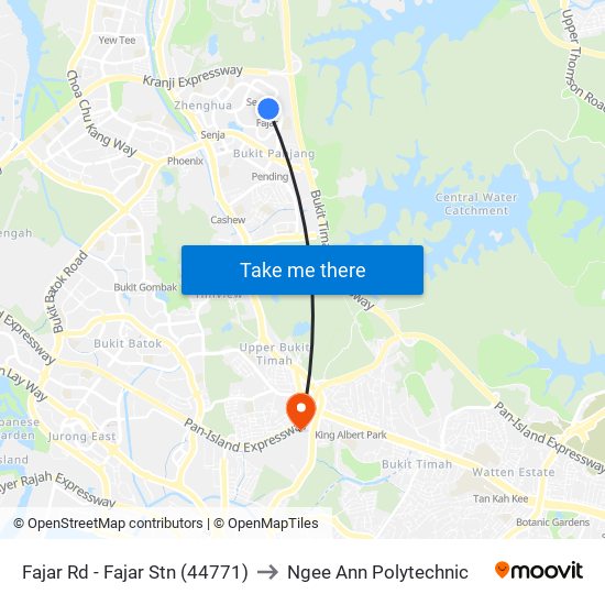 Fajar Rd - Fajar Stn (44771) to Ngee Ann Polytechnic map