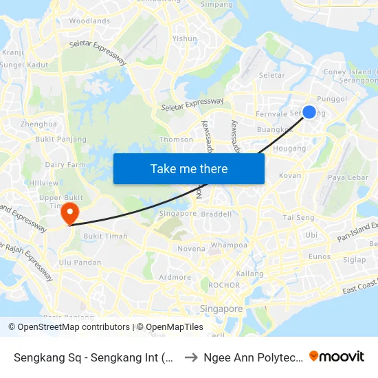 Sengkang Sq - Sengkang Int (67009) to Ngee Ann Polytechnic map