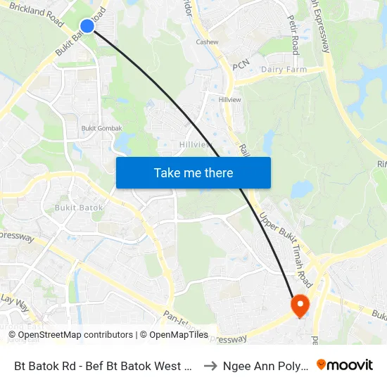 Bt Batok Rd - Bef Bt Batok West Ave 5 (44169) to Ngee Ann Polytechnic map