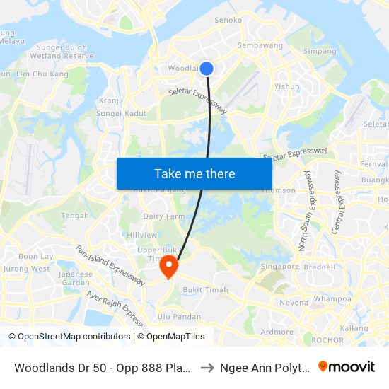 Woodlands Dr 50 - Opp 888 Plaza (46679) to Ngee Ann Polytechnic map