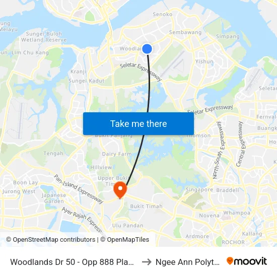 Woodlands Dr 50 - Opp 888 Plaza (46679) to Ngee Ann Polytechnic map