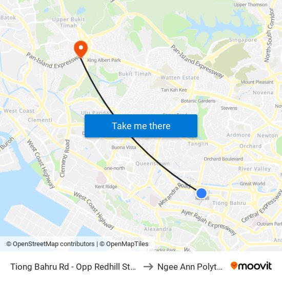 Tiong Bahru Rd - Opp Redhill Stn (10201) to Ngee Ann Polytechnic map