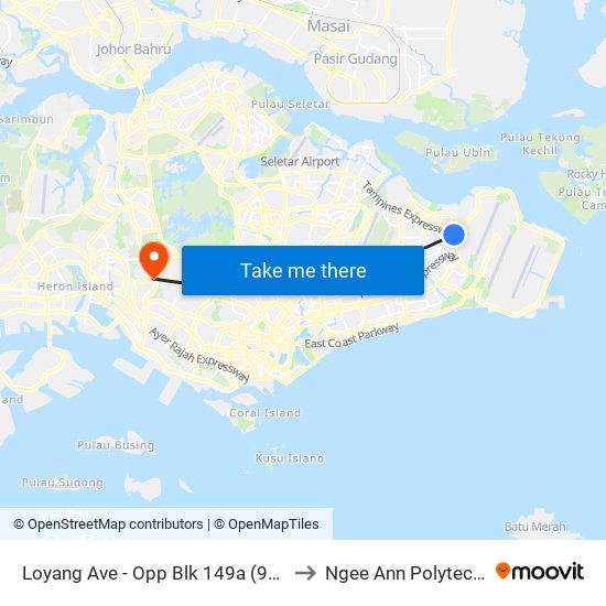 Loyang Ave - Opp Blk 149a (98019) to Ngee Ann Polytechnic map