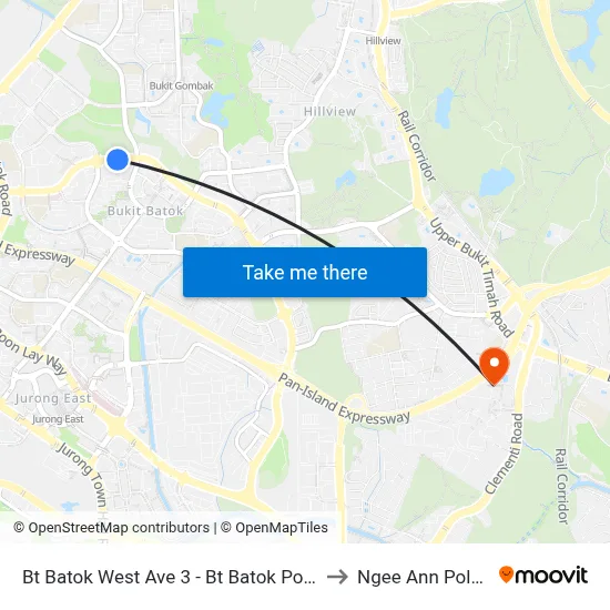 Bt Batok West Ave 3 - Bt Batok Polyclinic (43401) to Ngee Ann Polytechnic map
