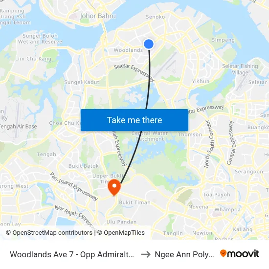 Woodlands Ave 7 - Opp Admiralty Stn (46771) to Ngee Ann Polytechnic map