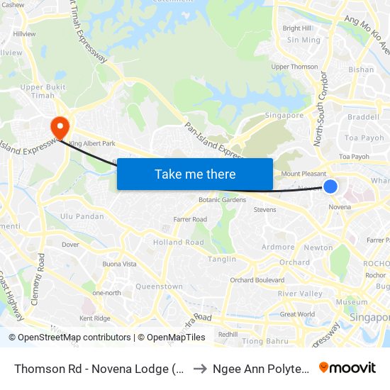 Thomson Rd - Novena Lodge (50041) to Ngee Ann Polytechnic map