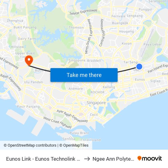 Eunos Link - Eunos Technolink (71081) to Ngee Ann Polytechnic map