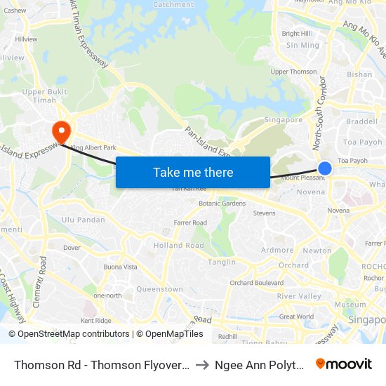 Thomson Rd - Thomson Flyover (51019) to Ngee Ann Polytechnic map