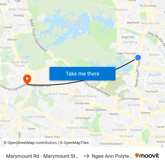 Marymount Rd - Marymount Stn (53121) to Ngee Ann Polytechnic map