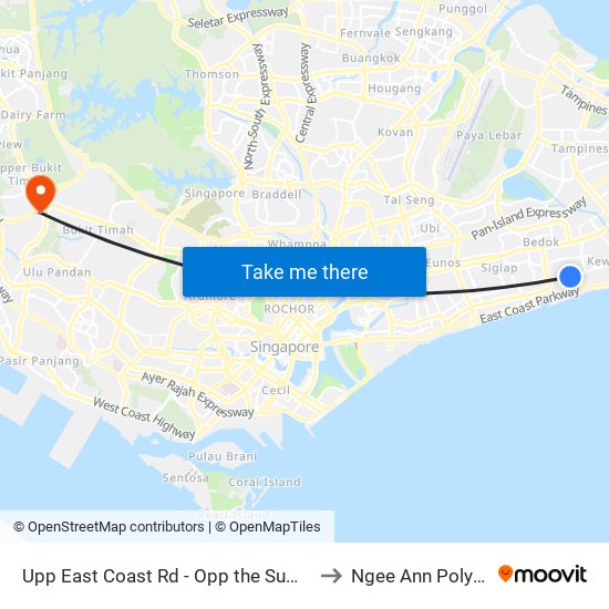 Upp East Coast Rd - Opp the Summit (94039) to Ngee Ann Polytechnic map