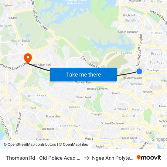 Thomson Rd - Old Police Acad (51021) to Ngee Ann Polytechnic map