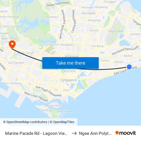 Marine Parade Rd - Lagoon View (93049) to Ngee Ann Polytechnic map