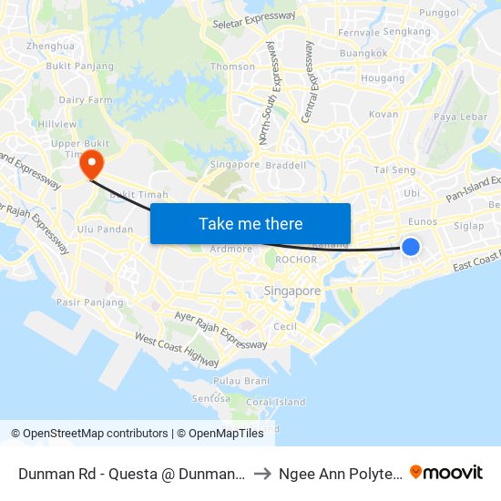 Dunman Rd - Questa @ Dunman (82121) to Ngee Ann Polytechnic map