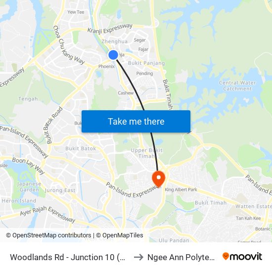 Woodlands Rd - Junction 10 (44041) to Ngee Ann Polytechnic map