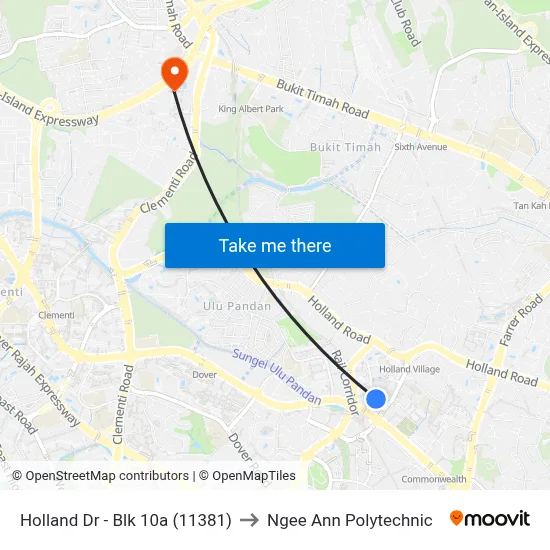 Holland Dr - Blk 10a (11381) to Ngee Ann Polytechnic map