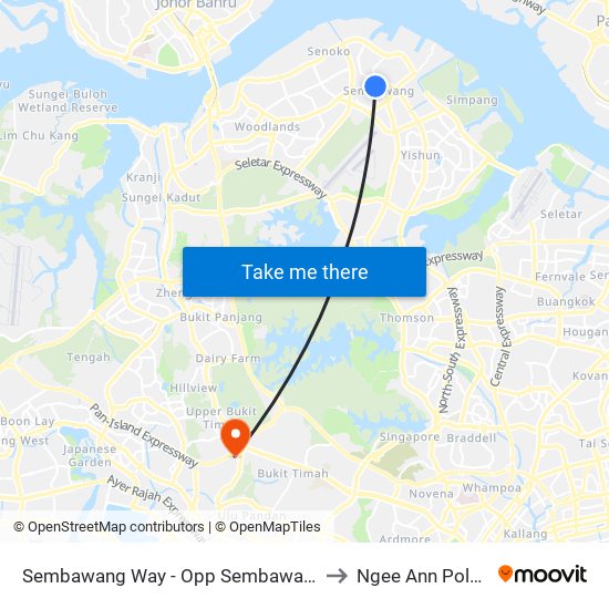 Sembawang Way - Opp Sembawang Stn (58219) to Ngee Ann Polytechnic map