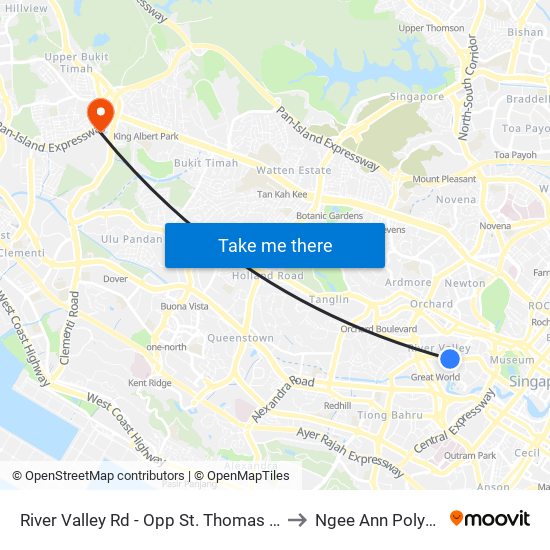 River Valley Rd - Opp St. Thomas Wk (13089) to Ngee Ann Polytechnic map