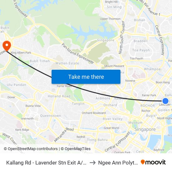 Kallang Rd - Lavender Stn Exit A/Ica (01319) to Ngee Ann Polytechnic map