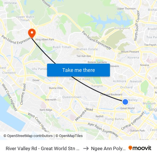 River Valley Rd - Great World Stn Exit 5 (13071) to Ngee Ann Polytechnic map