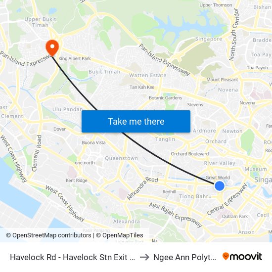 Havelock Rd - Havelock Stn Exit 4 (06149) to Ngee Ann Polytechnic map