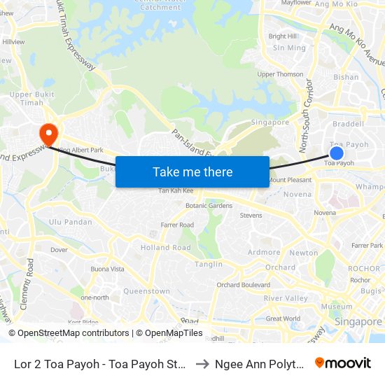 Lor 2 Toa Payoh - Toa Payoh Stn (52189) to Ngee Ann Polytechnic map