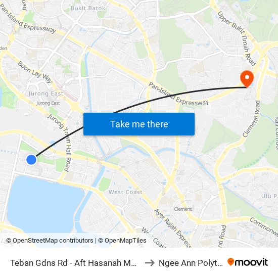 Teban Gdns Rd - Aft Hasanah Mque (20239) to Ngee Ann Polytechnic map