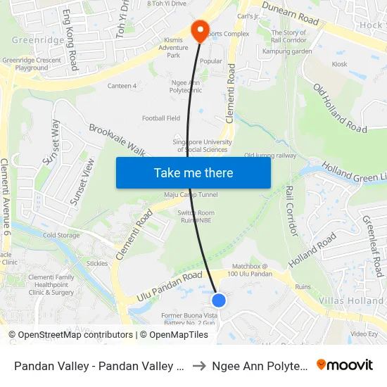 Pandan Valley - Pandan Valley (12169) to Ngee Ann Polytechnic map