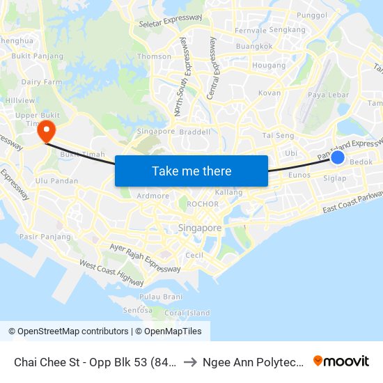 Chai Chee St - Opp Blk 53 (84569) to Ngee Ann Polytechnic map