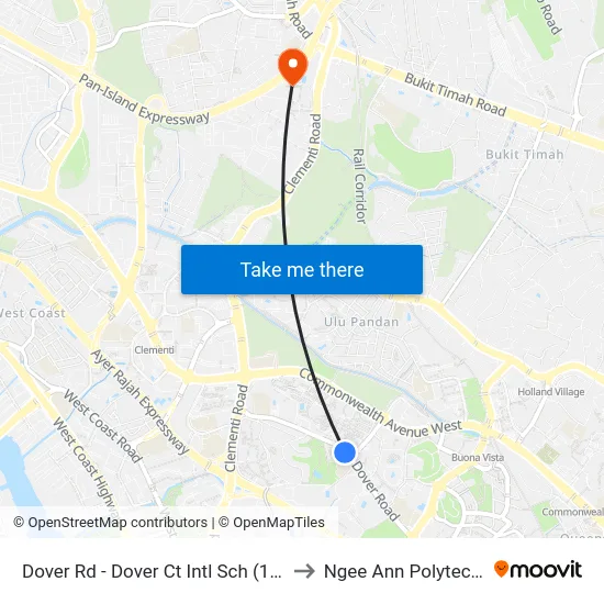 Dover Rd - Dover Ct Intl Sch (19079) to Ngee Ann Polytechnic map