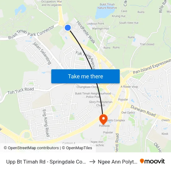 Upp Bt Timah Rd - Springdale Condo (43019) to Ngee Ann Polytechnic map