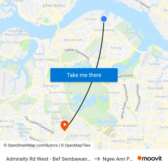 Admiralty Rd West - Bef Sembawang Shipyard G 3 (58161) to Ngee Ann Polytechnic map