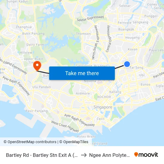 Bartley Rd - Bartley Stn Exit A (62071) to Ngee Ann Polytechnic map