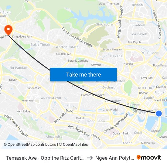 Temasek Ave - Opp the Ritz-Carlton (02171) to Ngee Ann Polytechnic map