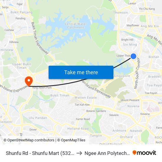 Shunfu Rd - Shunfu Mart (53291) to Ngee Ann Polytechnic map