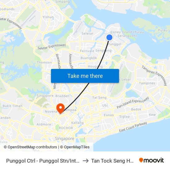 Punggol Ctrl - Punggol Stn/Int (65259) to Tan Tock Seng Hospital map