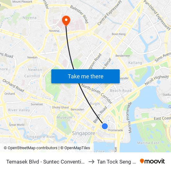 Temasek Blvd - Suntec Convention Ctr (02151) to Tan Tock Seng Hospital map