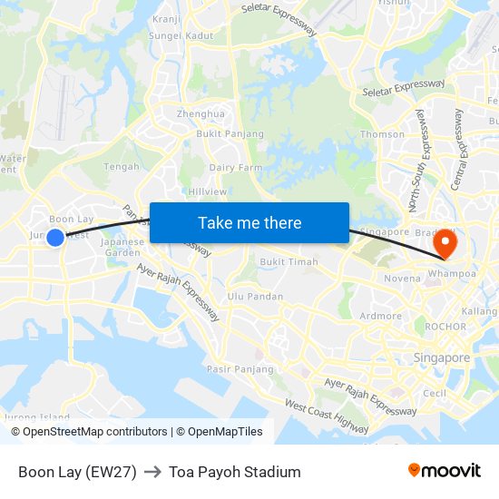 Boon Lay (EW27) to Toa Payoh Stadium map