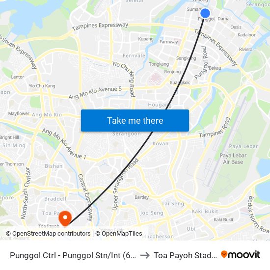 Punggol Ctrl - Punggol Stn/Int (65259) to Toa Payoh Stadium map