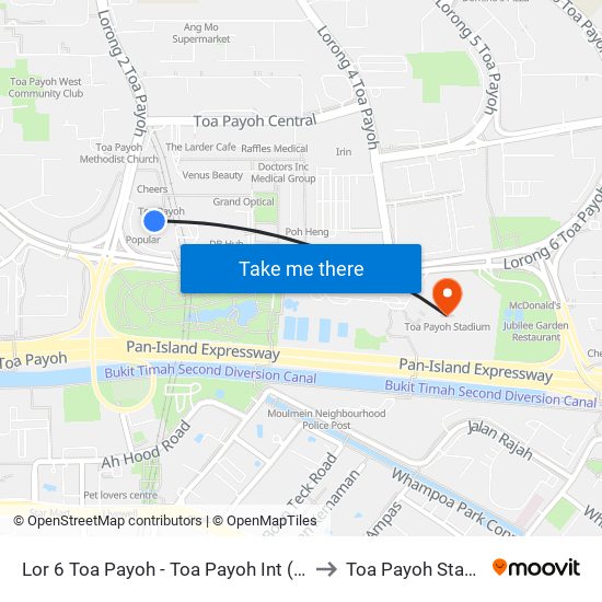 Lor 6 Toa Payoh - Toa Payoh Int (52009) to Toa Payoh Stadium map