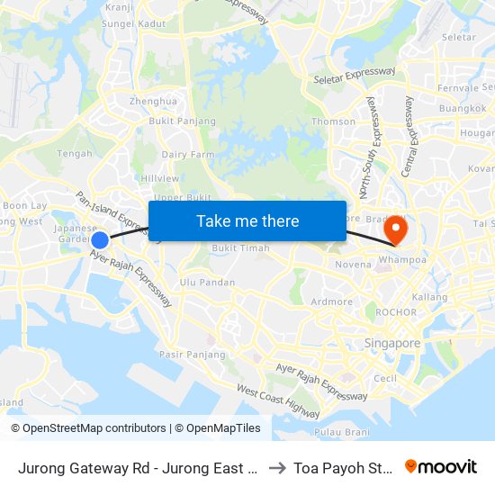 Jurong Gateway Rd - Jurong East Int (28009) to Toa Payoh Stadium map