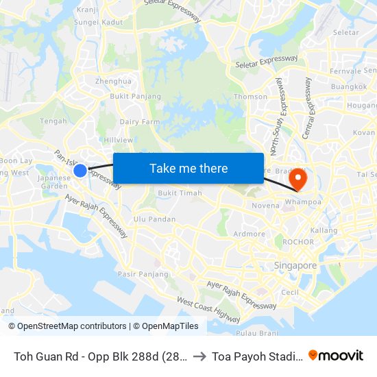 Toh Guan Rd - Opp Blk 288d (28631) to Toa Payoh Stadium map