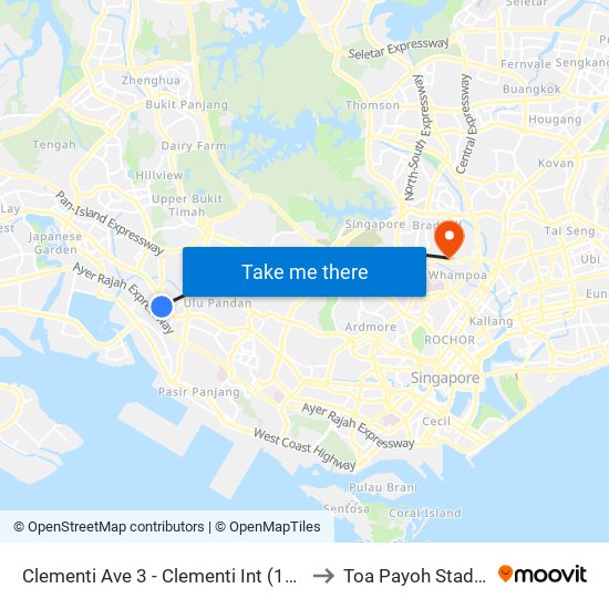 Clementi Ave 3 - Clementi Int (17009) to Toa Payoh Stadium map