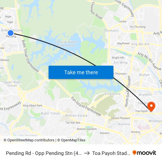 Pending Rd - Opp Pending Stn (44221) to Toa Payoh Stadium map