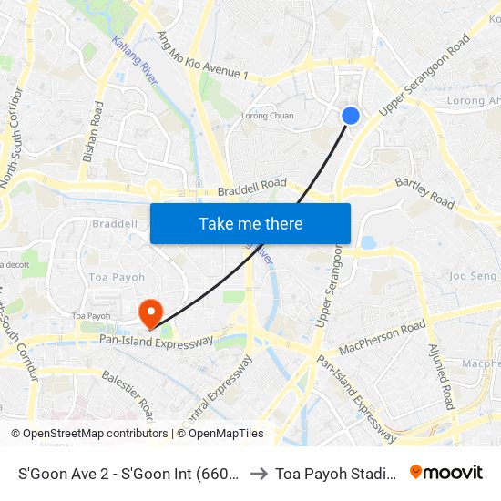S'Goon Ave 2 - S'Goon Int (66009) to Toa Payoh Stadium map
