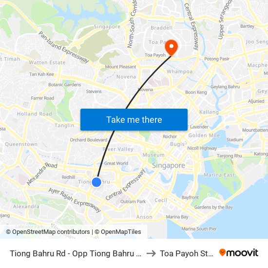 Tiong Bahru Rd - Opp Tiong Bahru Stn (10161) to Toa Payoh Stadium map