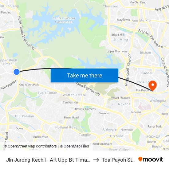 Jln Jurong Kechil - Aft Upp Bt Timah Rd (42259) to Toa Payoh Stadium map