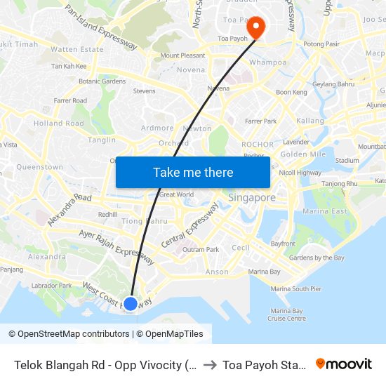 Telok Blangah Rd - Opp Vivocity (14119) to Toa Payoh Stadium map